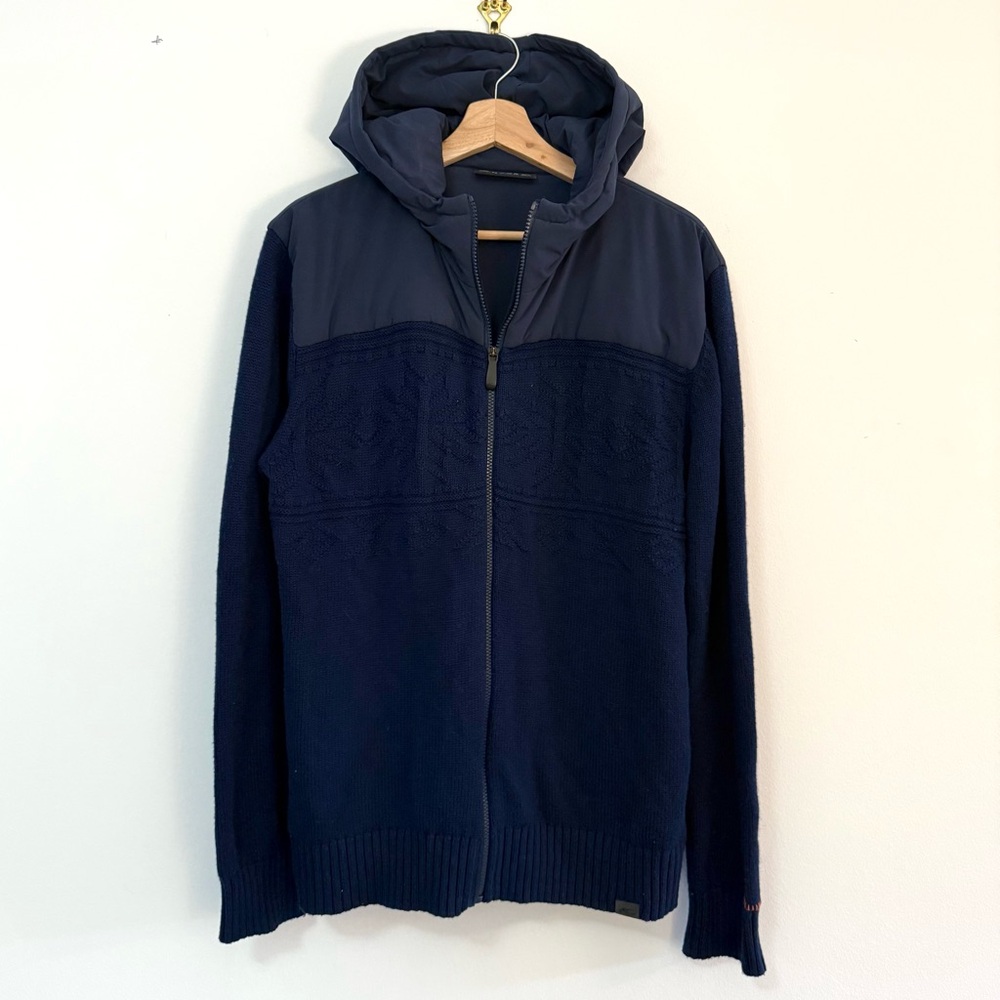 KJUS Vail Merino Wool Blend Knit Full Zip Hooded Outdoor Jacket